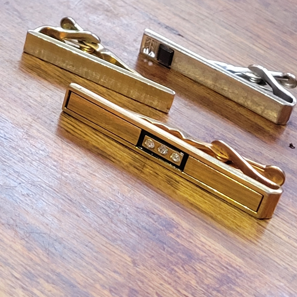 SWANK Gold and Silver Tie Clips